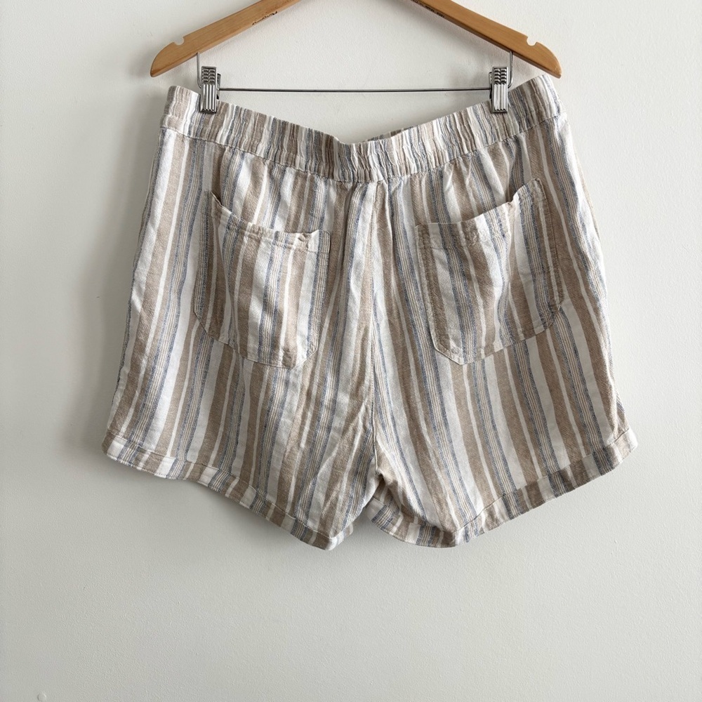 Frank by Frank & Oak Linen Striped High-Waisted Shorts - Picture 7 of 11
